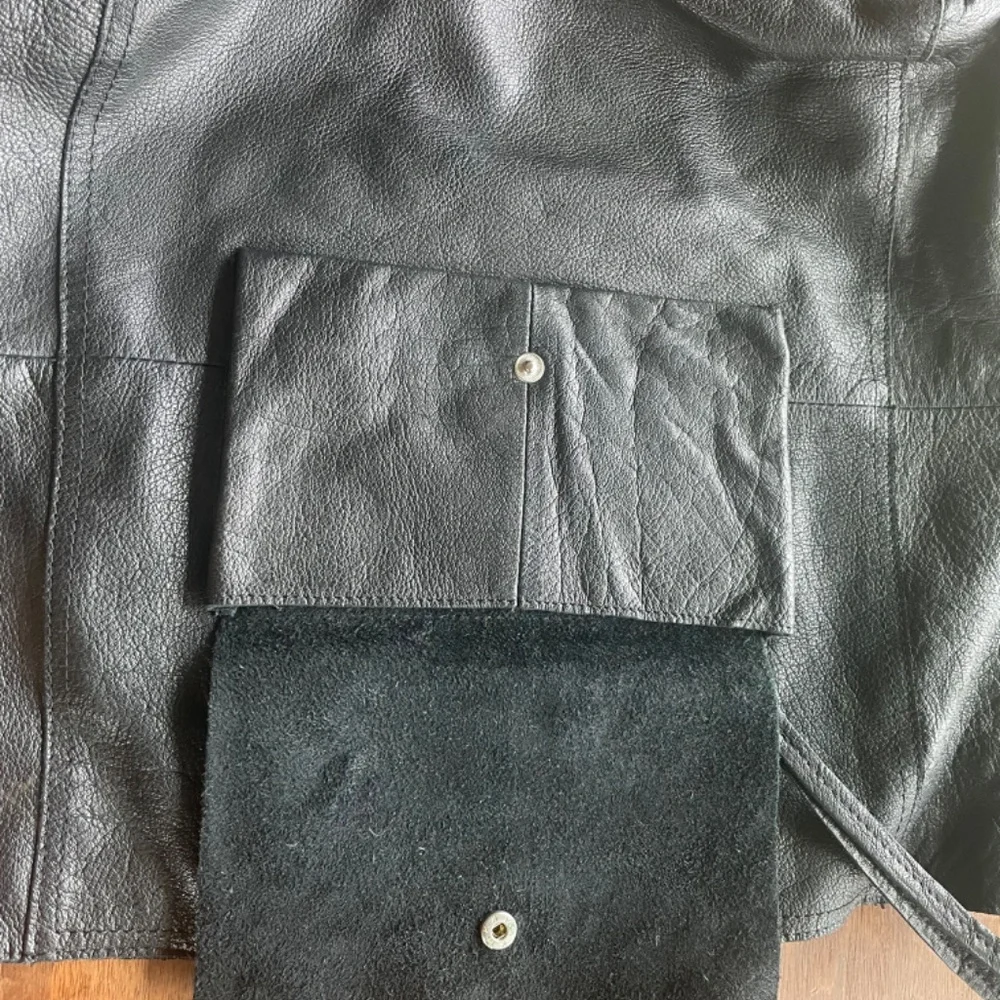 Anthropologie Black Leather Tote Satchel - Picture 5 of 5